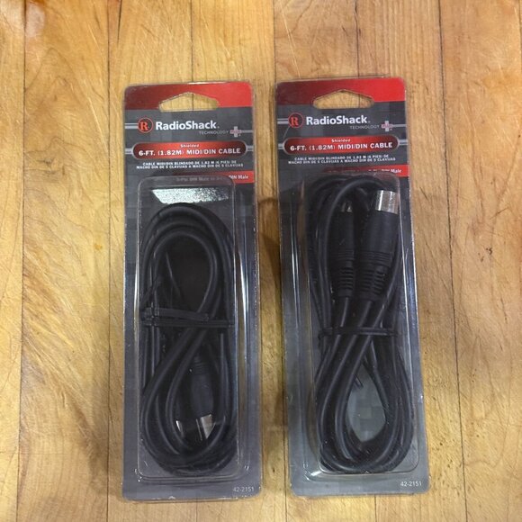 RadioShack 6 FT 1.82M MIDI DIN Cable 420-2151 Lot Of 2 Black - Picture 1 of 2